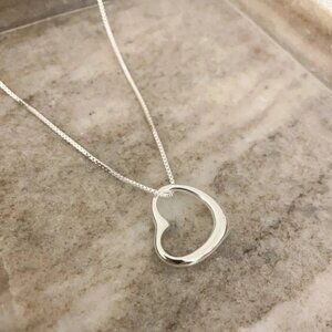 925 Sterling Silver Heart Pendant Necklace Heart Necklace